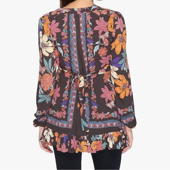 Free People Violet Hill Mixed Print Tunic Dress Womens Sz 8 Boho Bohemian Hippie - Picture 7 of 7